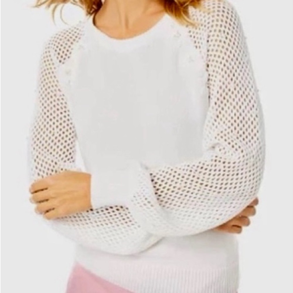NWT! Lilly Pulitzer Size XXS Resort White Pearl Blossom Faira Sweater